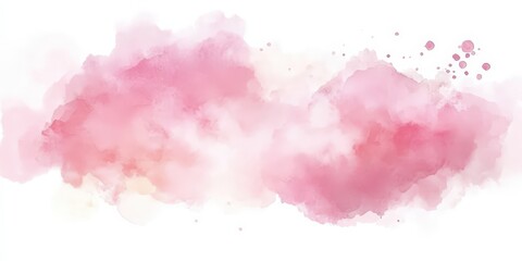 Poster - Soft Pink Watercolor Cloud Art Background