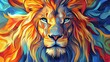 © Ariestia - Abstract Portrait of a Lion with Vivid Colors and Artistic Strokes