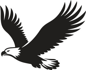 Sticker - Eagle bird silhouette vector illustration on a transparent background