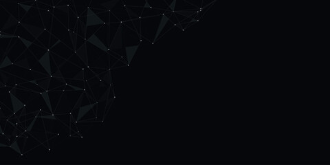 Wall Mural - abstract futuristic technology 3d polygonal shapes style network and communication connecting black 