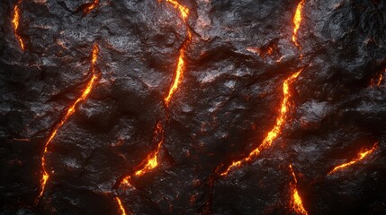 Wall Mural - Fiery volcanic rock surface