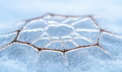 Canvas Print - Intricate ice crystal pattern on frozen surface