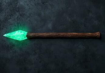 Canvas Print - Glowing crystal on wooden stick