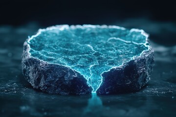 Poster - Glowing Crystalline Structure in Icy Waters