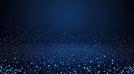 Wall Mural - Abstract blue particles background forming wavy surface