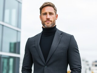 Poster - Confident businessman in a grey suit