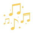 © DimsArt - Yellow music note border clipart with sparkle flat illustration