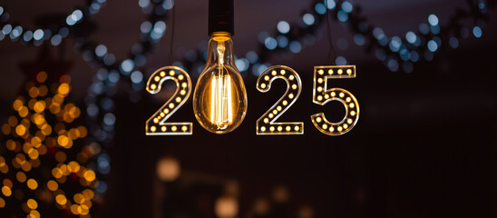 Sticker - Illuminated 2025 Light Bulb Sign