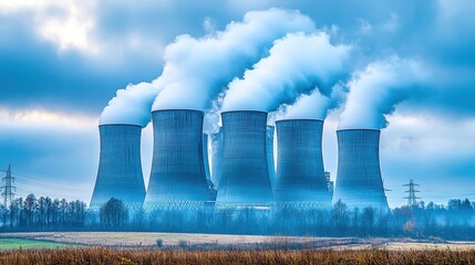 Coal power plant releasing pollution into atmosphere