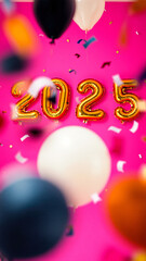 Sticker - Golden Balloons 2025 New Year