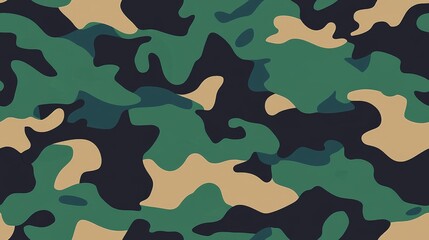 Wall Mural - simple camouflage pattern vector in dark green, simplified flat camo patterns, and camo textures