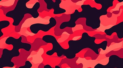 simple camouflage pattern vector in red, simplified flat camo patterns, and camo textures