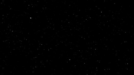 simulation of flight in space, traversing a star field with flash.