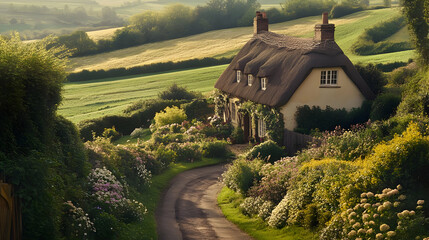 Poster - Charming Thatched Cottage in the English Countryside