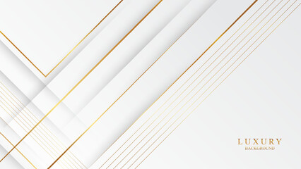 Wall Mural - minimalist white background with elegant 3d golden style ornaments