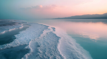 Wall Mural - Salt Flats Sunset: A Serene Landscape