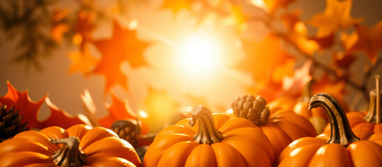 Sticker - Autumn Pumpkin Background