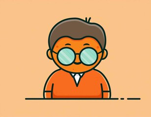 orange character wearing glasses vector