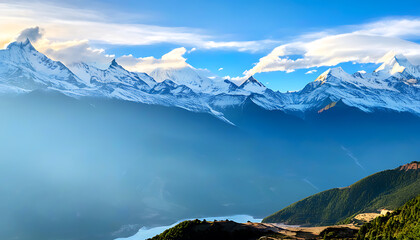 Wall Mural - Magnificent scenery of Meili Snow Mountain at sunrise.