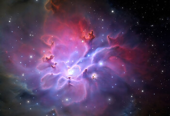 Wall Mural - space nebula. giant interstellar cloud and stars scattered across the universe