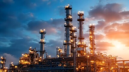 Poster - Detailed view of a modern petrochemical production plant
