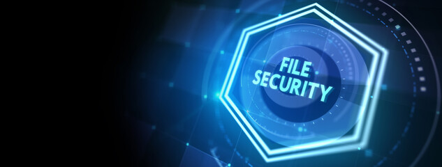 Wall Mural - Business, Technology, Internet and network security. File security. 3d illustration