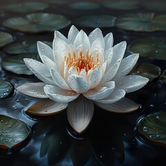 Wall Mural - Water Lily in Bloom: A Serene Floral Image