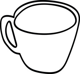 Minimalist Line Drawing of Coffee Cup Illustration