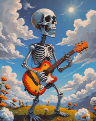 Poster - Skeleton with Guitar