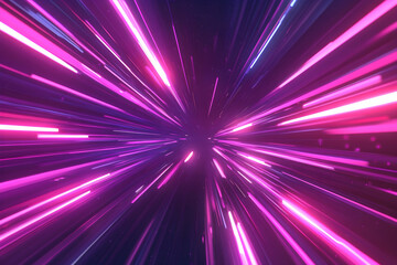 Wall Mural - Abstract Background With Neon Purple Light Lines