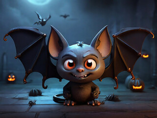 Poster - Cartoon Halloween Bat