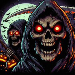 Sticker - Grim Reaper / Death Illustration