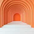 © Arthur Constantine - Modern Orange Archways in Minimalist Interior Design