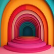 © Arthur Constantine - Colorful Archways in Modern Minimalist Design