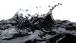 © Daniel - black water splash isolated on transparent background cutout