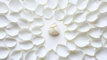 Sticker -    a white bloom featuring a central white element surrounded by its petals