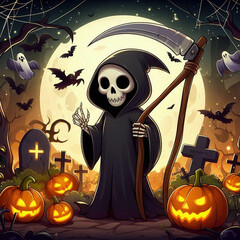 Sticker - Grim Reaper / Death Illustration