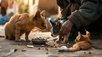 stray animals and people