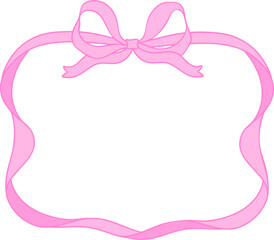 Wall Mural - Coquette Pink bow ribbon horizontal frame