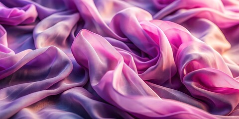 Wall Mural - Abstract Draped Purple and Pink Fabric Texture - A Close-Up Study of Softness and Light