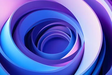 Wall Mural - Abstract 3D Background with Swirling Blue and Purple Shapes