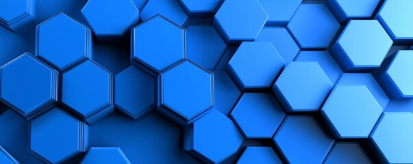 Wall Mural - A hexagonal dark blue navy background texture placeholder with a radial center space.