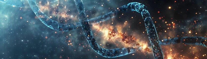 Wall Mural - interstellar communication with bio engineered organisms carrying encoded genetic messages