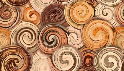 Wall Mural - Abstract swirl pattern in brown tones