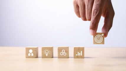Wall Mural - action plan, goal and target, success and business target concept, project management, company strat