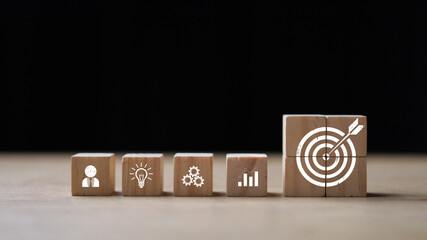 Wall Mural - action plan, goal and target, success and business target concept, project management, company strat