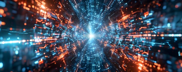 Wall Mural - quantum digital twins mirroring real world systems in a quantum virtual space