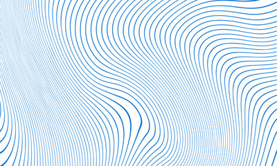 Poster - Abstract blue wave lines pattern on white background and texture. Vector background