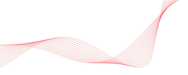abstract vector red wave lines on white background	
