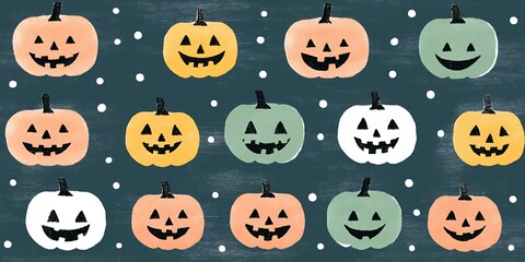 Sticker - A fun, colorful Halloween pattern with jack-o'-lanterns.